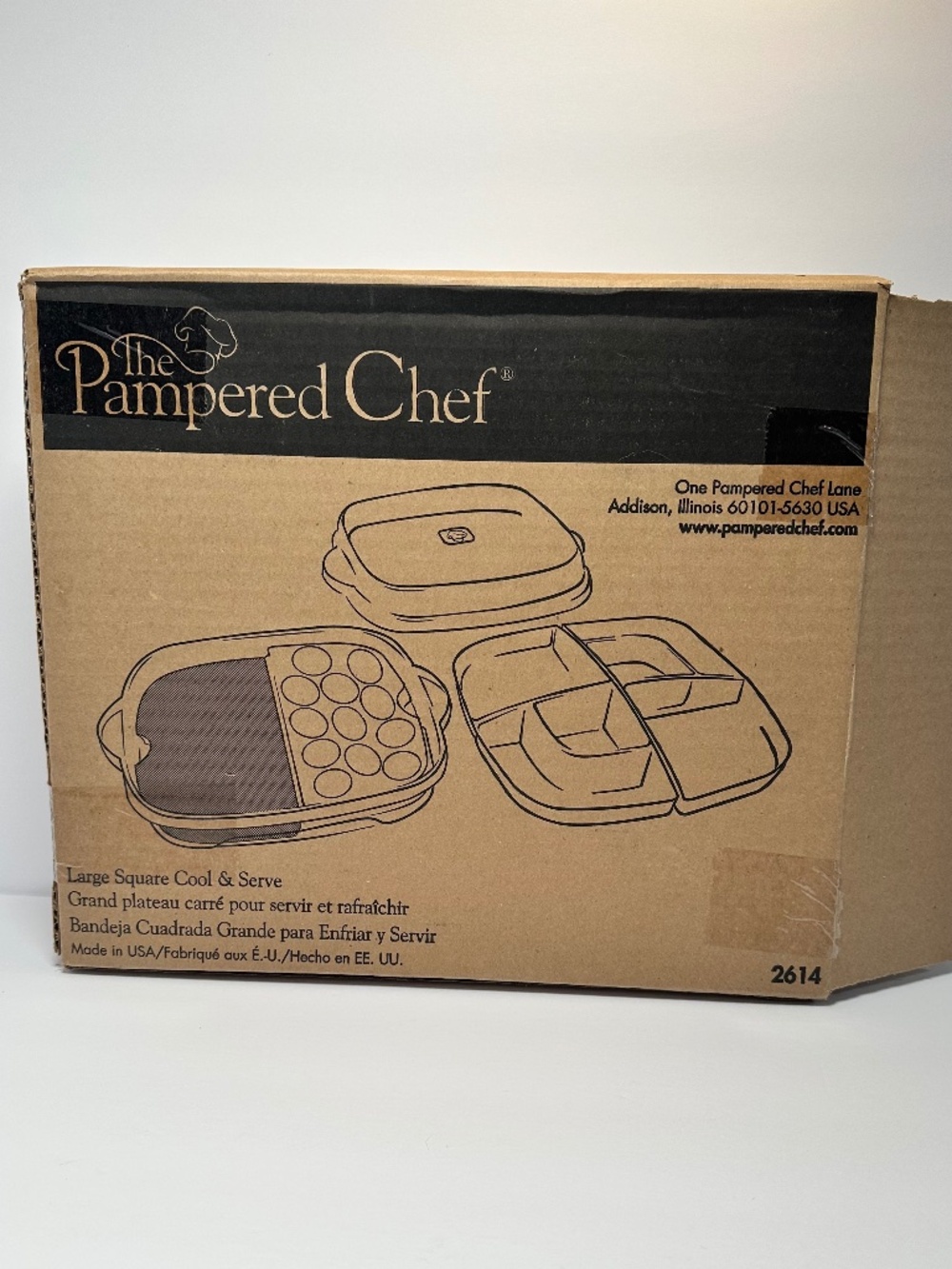 Pampered Chef Large Square Cool & Serve NWT Food Storage Container with Lid